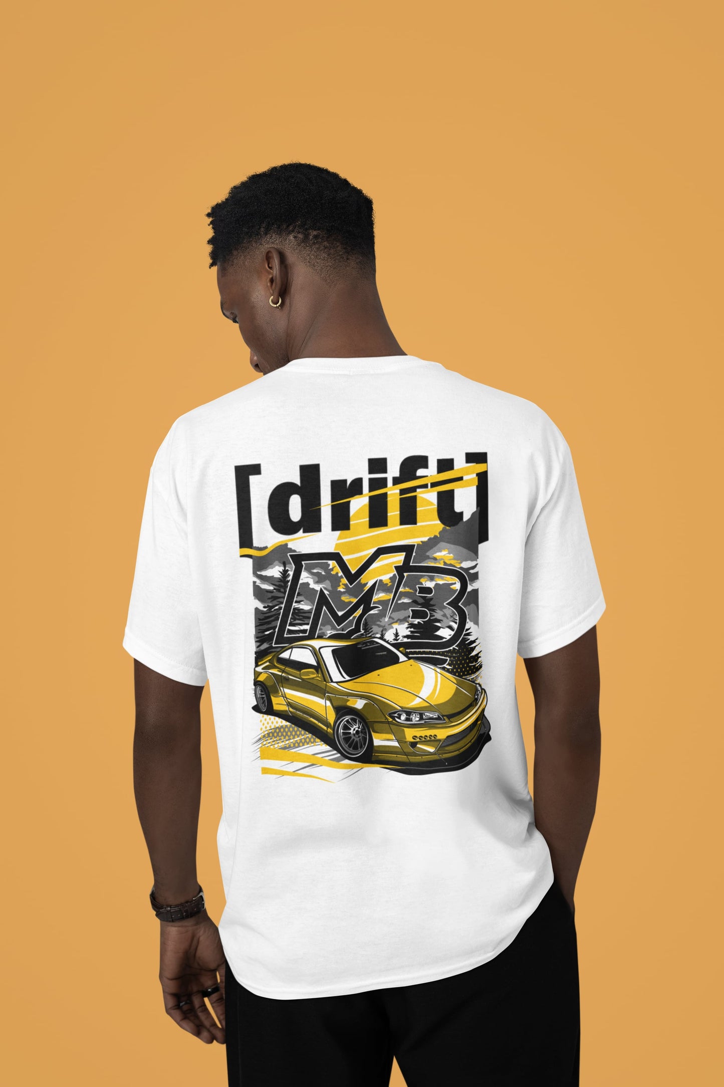 1 MB Drift 2024 White T-Shirt, Yellow 240sx Design