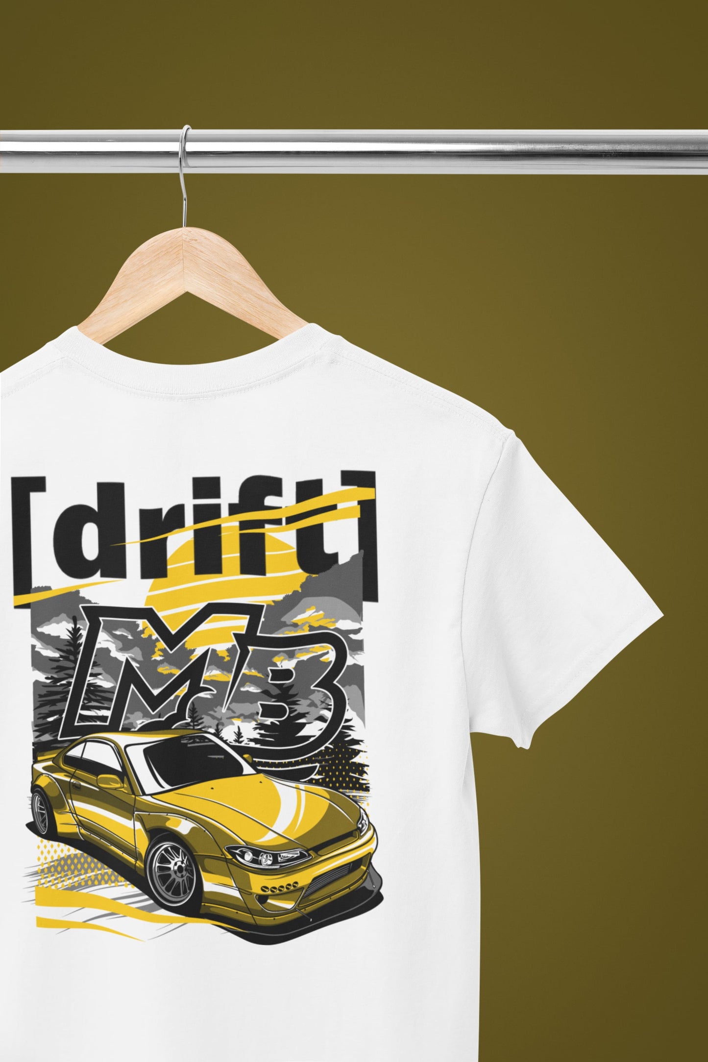 1 MB Drift 2024 White T-Shirt, Yellow 240sx Design